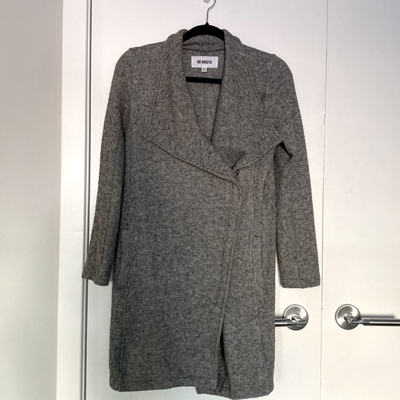 BB Dakota Soft Brushed Drape Front Maternity Jacket Grey Size XS - Picture 5 of 7